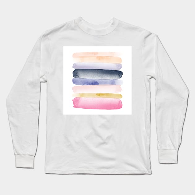 Brushstroke Ombre Abstract #watercolor Long Sleeve T-Shirt by AmyBrinkman